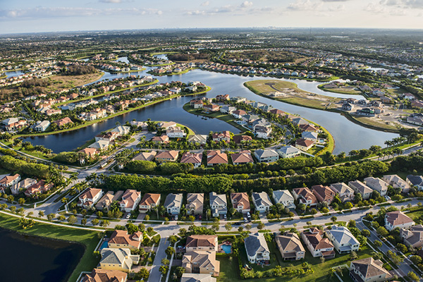 Neighborhood next to water